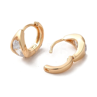 Light Gold Brass Micro Pave Cubic Zirconia Hoop Earrings EJEW-C073-09B-KCG-1