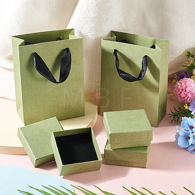 3Pcs Square Paper Jewelry Display Cases CON-TA0001-39E-01-1