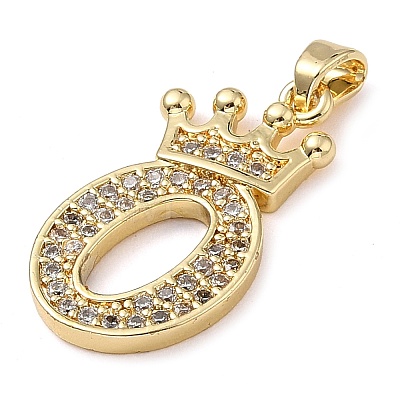 Rack Plating Brass Micro Pave Cubic Zirconia Pendants KK-D535-01O-RS-1