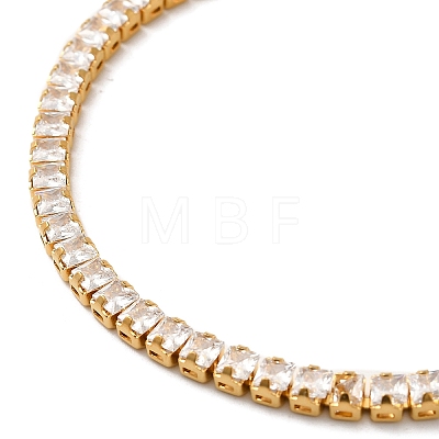 Clear Cubic Zirconia Tennis Bracelet BJEW-M301-01G-1