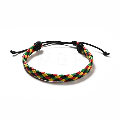 PU Imitation Leather Braided Cord Bracelets for Women BJEW-M290-01H-1