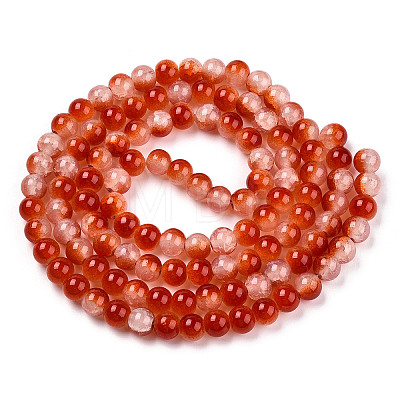 Crackle Baking Painted Imitation Jade Glass Beads Strands DGLA-T003-8mm-10-1