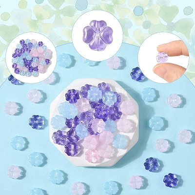 20Pcs Transparent Spray Painted Glass Beads GLAA-FS0002-40A-1