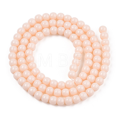 Opaque Solid Color Glass Beads Strands LS-GLAA-T032-P4mm-09-1