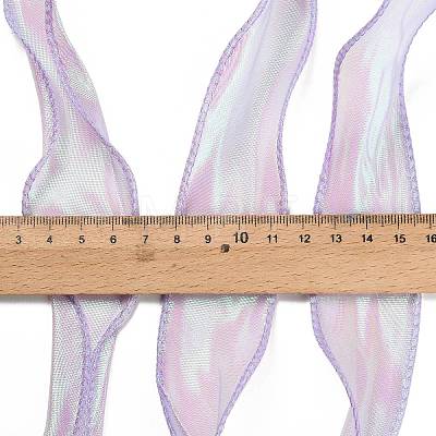 10 Yards Iridescent Polyester Organza Ribbons OCOR-XCP0003-08-1
