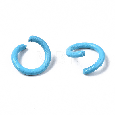 Spray Painted Iron Open Jump Rings X-IFIN-T017-04B-1