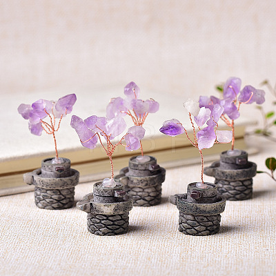 Natural Amethyst Chips Tree Decorations PW-WG51792-01-1