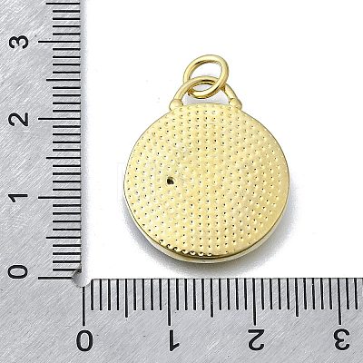 Brass Micro Pave Cubic Zirconia Pendants X-KK-V010-06G-01-1