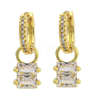 Rack Plating Brass Pave Clear Cubic Zirconia Hoop Earrings for Women EJEW-G410-48G-1