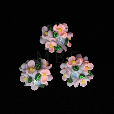 Luminous Polymer Clay Rhinestone Beads CLAY-U002-01E-1