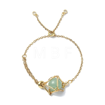 Adjustable Brass Macrame Pouch Bracelet Making for Stone Holder AJEW-JB01192-01-1