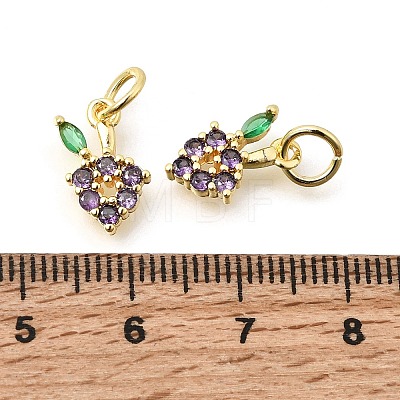 Brass Micro Pave Cubic Zirconia Charms KK-Z156-16G-1