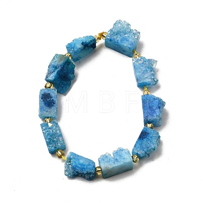 Electroplated Natural Druzy Agate Beads Strands G-R012-A02-03-1