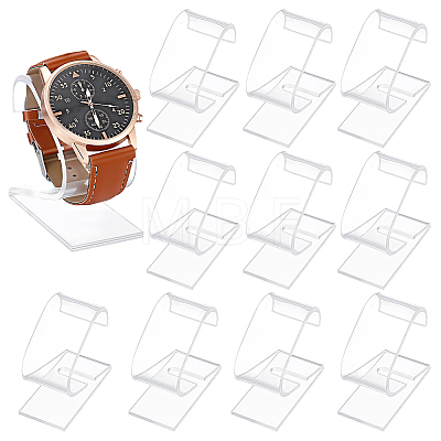 10Pcs C Shaped Acrylic Single Watch Display Stands ODIS-PH0009-32-1