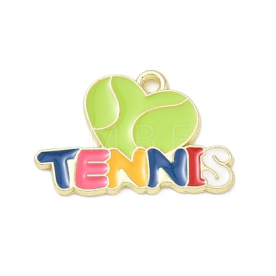 Tennis Alloy Enamel Pendants AL-CBA292F-02F-G-1
