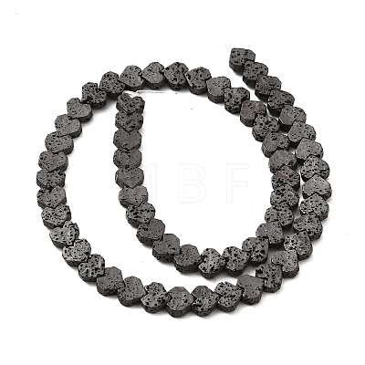 Electroplated Natural Lava Rock Beads Strands G-Q1009-G01-01A-1