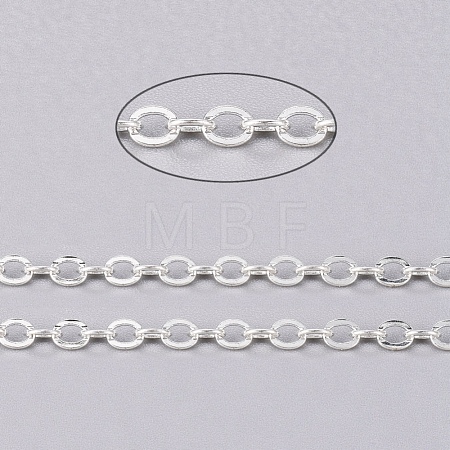 Brass Flat Oval Cable Chains CHC025Y-S-1