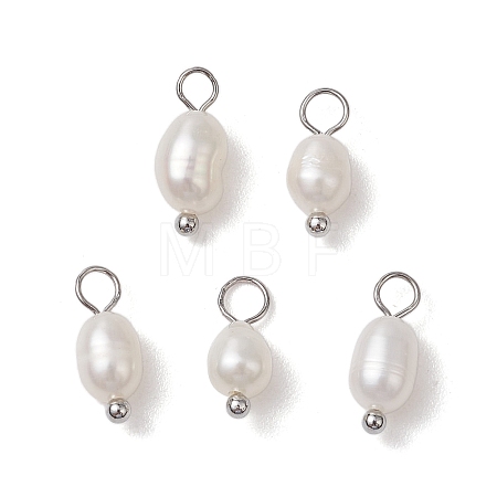 Natural Freshwater Pearl Potato Charms PALLOY-JF03202-02-1