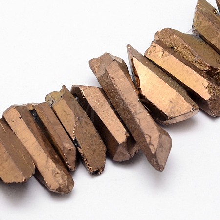 Electroplated Natural Quartz Crystal Bead Strands X-G-G896-02-1