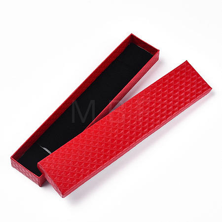 Rhombus Textured Cardboard Jewelry Necklace Boxes CBOX-T006-03D-1
