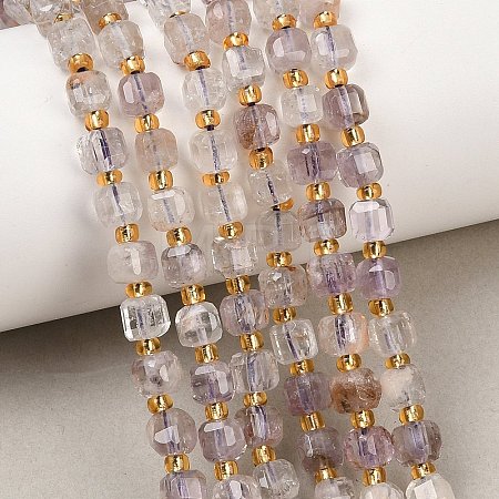 Natural Purple Phantom Quartz/Purple Lodolite Quartz Beads Strands G-Z147-A04-01-1