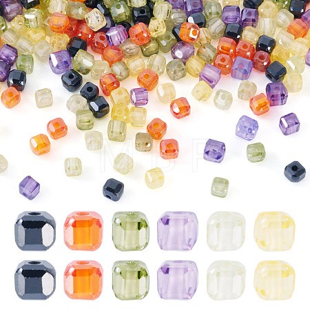 240Pcs 6 Colors Cubic Zirconia Bead ZIRC-TA0001-27-1