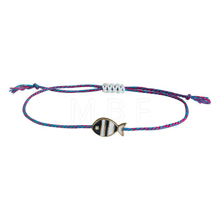 Alloy Enamel Fish Charm Adjustable Bracelets FS-WG707CF-03-1