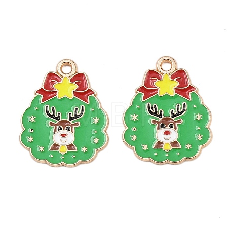 Christmas Alloy Enamel Pendants FIND-I067-02KCG-11-1