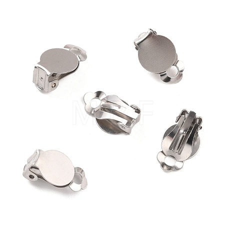 Non-Tarnish 316 Stainless Steel Clip-on Earring Fibdings X-STAS-I187-04A-P-1
