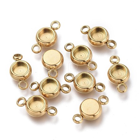 Ion Plating(IP) 304 Stainless Steel Cabochon Connector Settings STAS-I161-03A-G-1