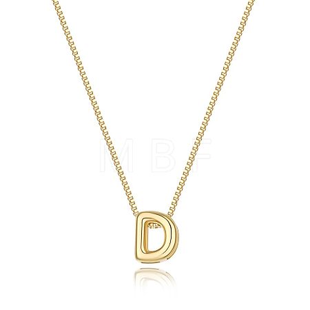 Brass Initial Pendant Box Chain Necklaces for Women FS-WG5C822-04-1