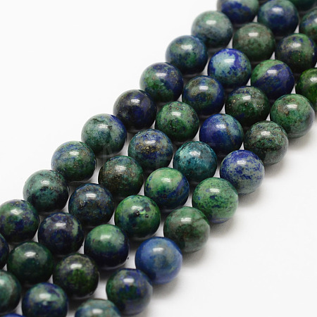 Natural Chrysocolla and Lapis Lazuli Beads Strands X-G-P281-03-8mm-1