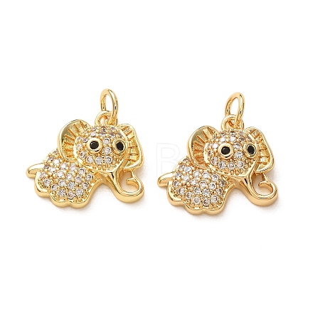 Brass Micro Pave Black Cubic Zirconia Pendants CU-E003-18G-26-1