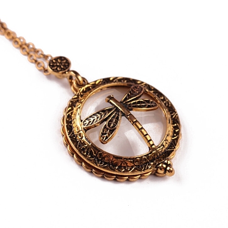 Magnifying Glass Magnetic Locket Pendant Necklaces for Women TOOL-PW0002-05F-1