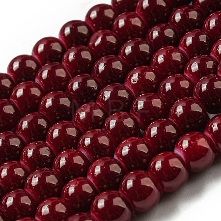 Painted Glass Bead Strands DGLA-S071-6mm-B30-1