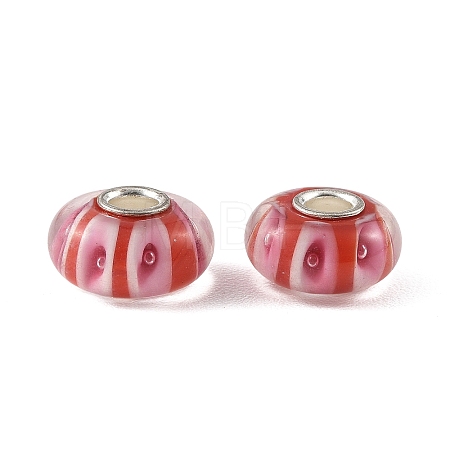 Lampwork & Brass Core European Beads LAMP-P019-01P-05-1