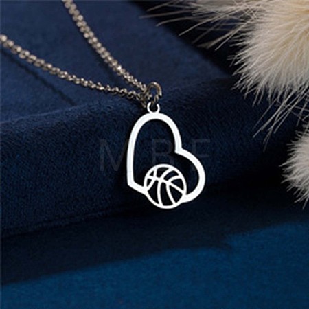 304 Stainless Steel Laser Cut Pendant Necklaces FS-WGA4904-02-1