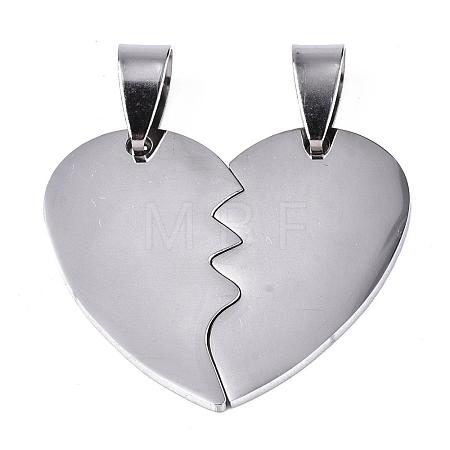 Tarnish Resistant 304 Stainless Steel Split Pendants STAS-R094-10-1
