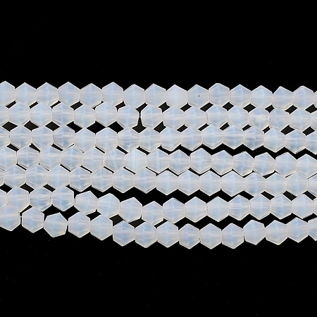 Imitation Jade Frosted Glass Bead Strands GLAA-F029-JM4MM-B05-1