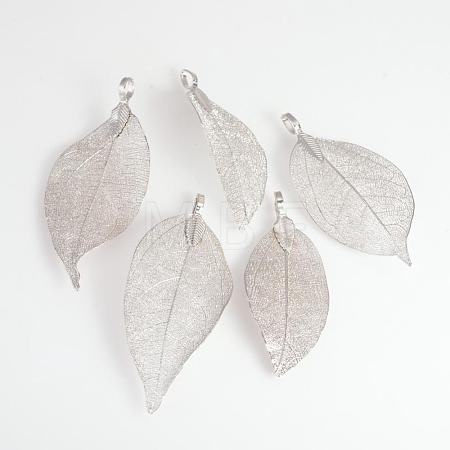 Electroplated Natural Leaf Big Pendants IFIN-Q119-03K-1