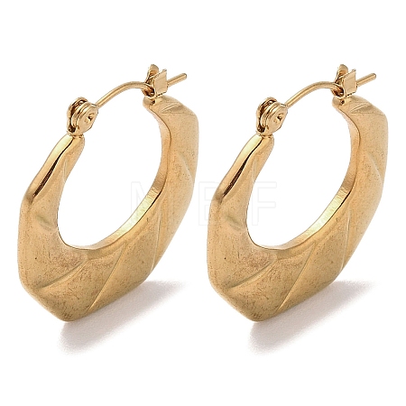 Hexagon 201 Stainless Steel Half Hoop Earrings for Women EJEW-G385-27G-1