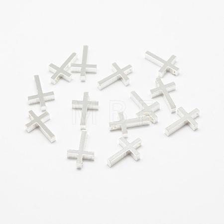 Brass Tiny Cross Charms KK-F718-08P-1