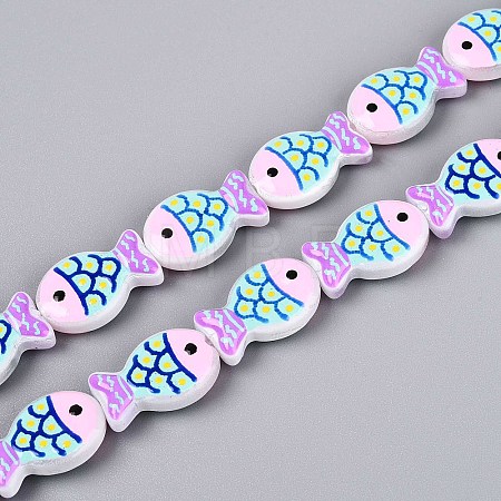 Dyed & Heated Glass Enamel Beads GLAA-T023-45B-1