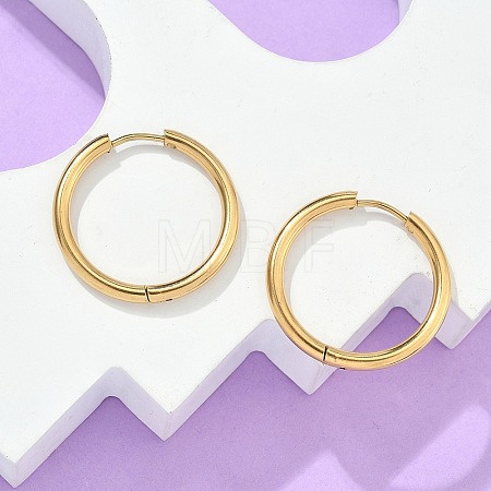 Ion Plating(IP) 304 Stainless Steel Huggie Hoop Earrings EJEW-F111B-25mm-G-1