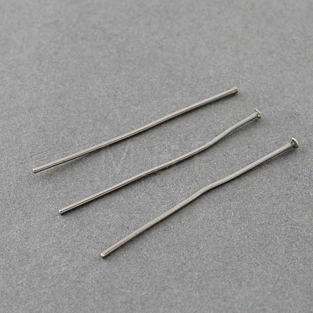 Tarnish Resistant 304 Stainless Steel Flat Head Pins X-STAS-R046-35mm-1