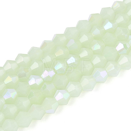 Imitation Jade Electroplate Glass Beads Strands GLAA-F029-J4mm-D07-1