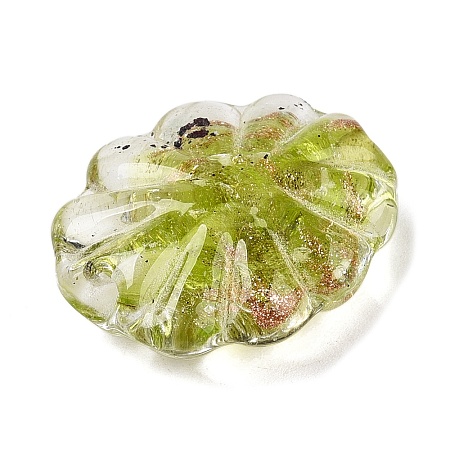 Luminous Handmade Gold Sand Lampwork Beads FOIL-T006-04E-1