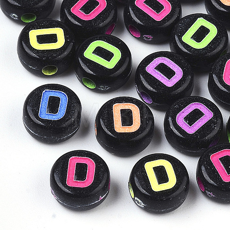 Opaque Black Acrylic Beads MACR-N008-17D-1