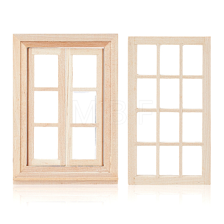 2 Bags 2 Styles Wooden Windows DIY-BC0017-40-1