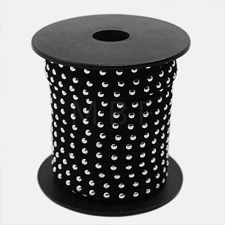 Silver Aluminum Studded Faux Suede Cord LW-D004-01-S-1